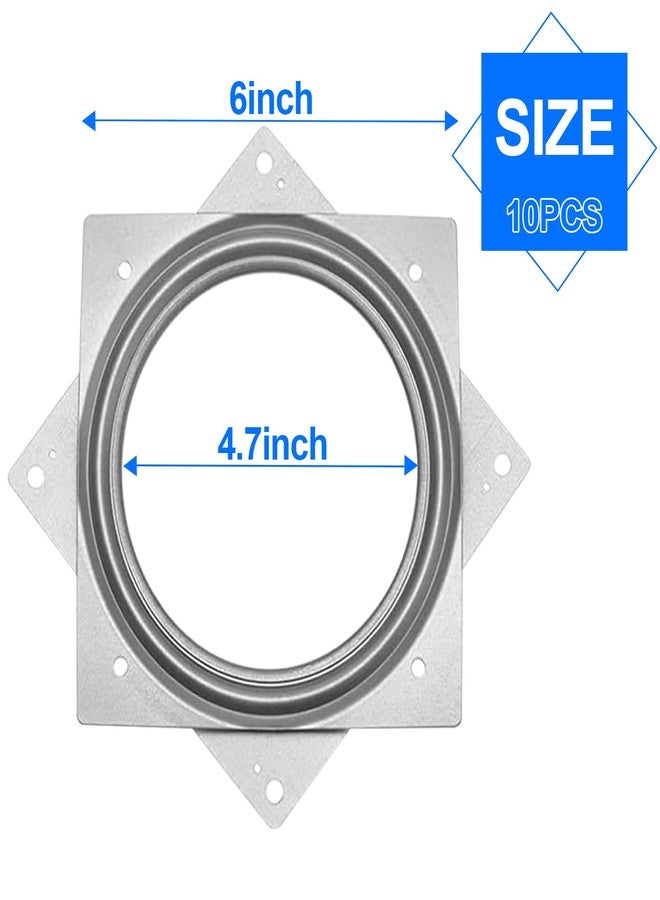 LOSYHU 10 Pack Square Rotating Plate 500 lbs Capacity 6 Inch Lazy Susan Turntable Hardware Square Plate Bearings Swivel Plates for Serving Trays, 360° Chair, Cabinet, Craft Project - Image 2