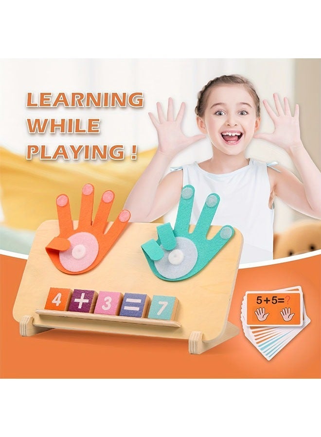 Wooden Arithmetic Learning Board for Ages 3+ - Educational with Number Blocks & Math Operation Cards, Interactive Addition Subtraction Cognitive Tool Early Childhood Development - Image 3