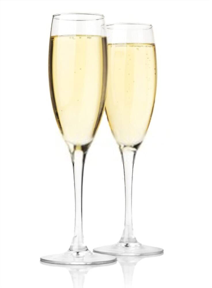 bellemax 200 ML Crystal Red Wine Glass Non Lead Viola Champagne Flute Classic Elegant Design for Toasting Mimosa Drinking Glasses Set of 2 - Image 2