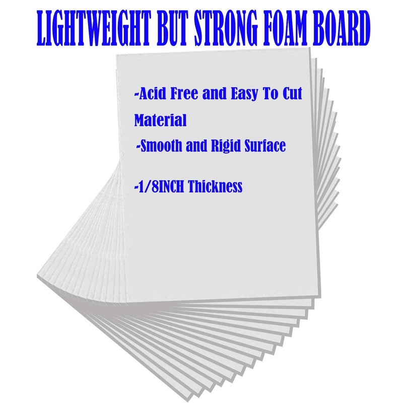 Evadow 30Pack Foam Core Board, 11"x15" White Foam Board, 3/16" / 5MM Thick Mat Foam Board Center, Backing Boards for Mounting Photographs and Artwork, 3-D Modeling, Signage, Poster Making - Image 4