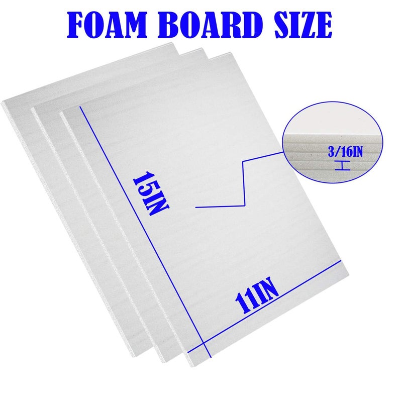 Evadow 30Pack Foam Core Board, 11"x15" White Foam Board, 3/16" / 5MM Thick Mat Foam Board Center, Backing Boards for Mounting Photographs and Artwork, 3-D Modeling, Signage, Poster Making - Image 2