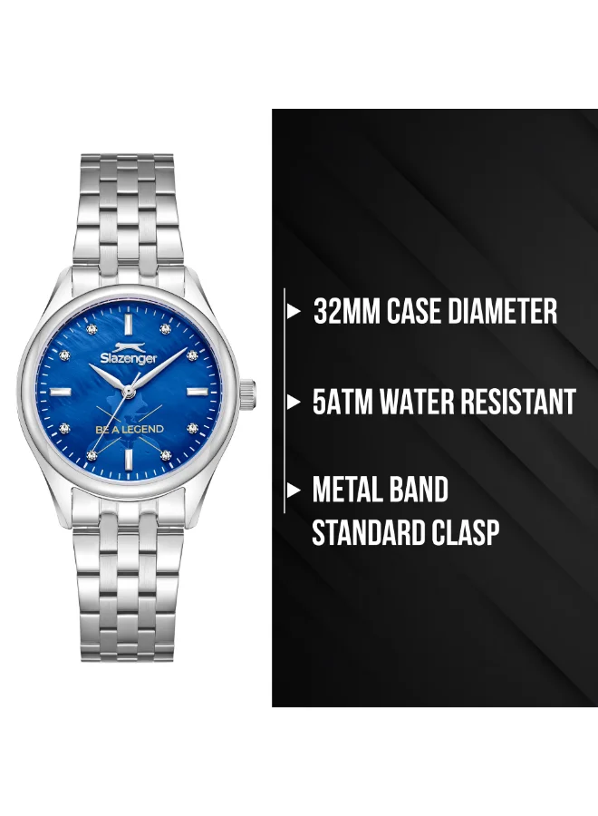 Slazenger Dark Blue MOP Women's METAL Analog Watch SL.9.2528.3.08 - 32 mm for Women | Best Price UAE