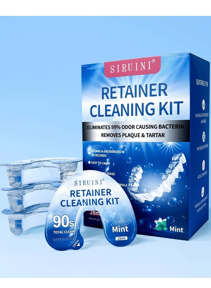 Siruini Retainer Cleaning Kit 10-Count | Denture Cleanser Tablets | Effervescent Cleaner for Dentures, Retainers, Mouthguards u0026 Night Guards | Fast Stain Removal | Odor Eliminator | Travel-Friendly Dental Appliance Cleaner - Image 5