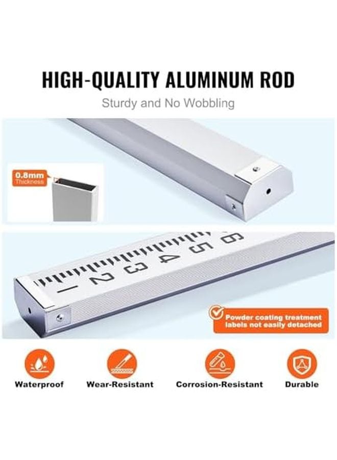 16ft Aluminum Telescopic Survey Rod 4 Sections with Bubble Level for Construction - Image 5