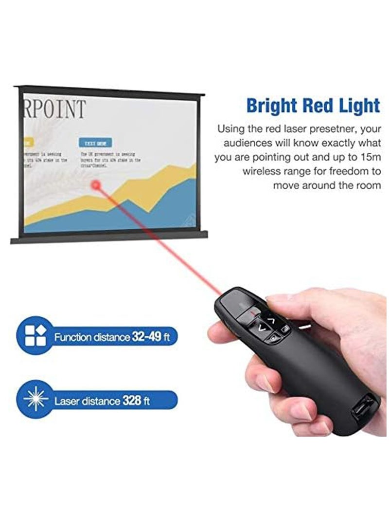 Wireless Presenter Remote Controller R400 2.4GHz USB PowerPoint Clicker with Red Laser Pointer for Business Presentation Everyday Use - Image 3