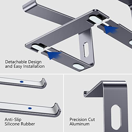 BESIGN LS03 Aluminum Laptop Stand, Ergonomic Detachable Computer Stand, Notebook Holder Compatible with MacBook Air Pro, Dell, HP, Lenovo More 10-15.6" Laptops, Space Gray - Image 5