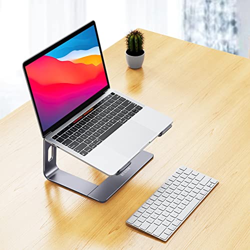 BESIGN LS03 Aluminum Laptop Stand, Ergonomic Detachable Computer Stand, Notebook Holder Compatible with MacBook Air Pro, Dell, HP, Lenovo More 10-15.6" Laptops, Space Gray - Image 2