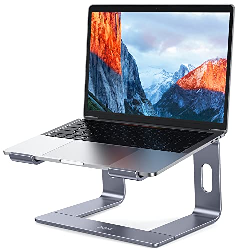 BESIGN LS03 Aluminum Laptop Stand, Ergonomic Detachable Computer Stand, Notebook Holder Compatible with MacBook Air Pro, Dell, HP, Lenovo More 10-15.6" Laptops, Space Gray - Image 1