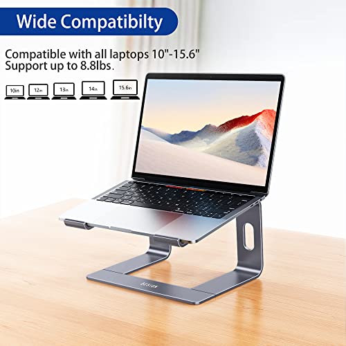 BESIGN LS03 Aluminum Laptop Stand, Ergonomic Detachable Computer Stand, Notebook Holder Compatible with MacBook Air Pro, Dell, HP, Lenovo More 10-15.6" Laptops, Space Gray - Image 3