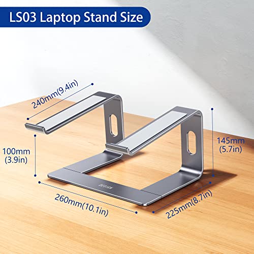 BESIGN LS03 Aluminum Laptop Stand, Ergonomic Detachable Computer Stand, Notebook Holder Compatible with MacBook Air Pro, Dell, HP, Lenovo More 10-15.6" Laptops, Space Gray - Image 4
