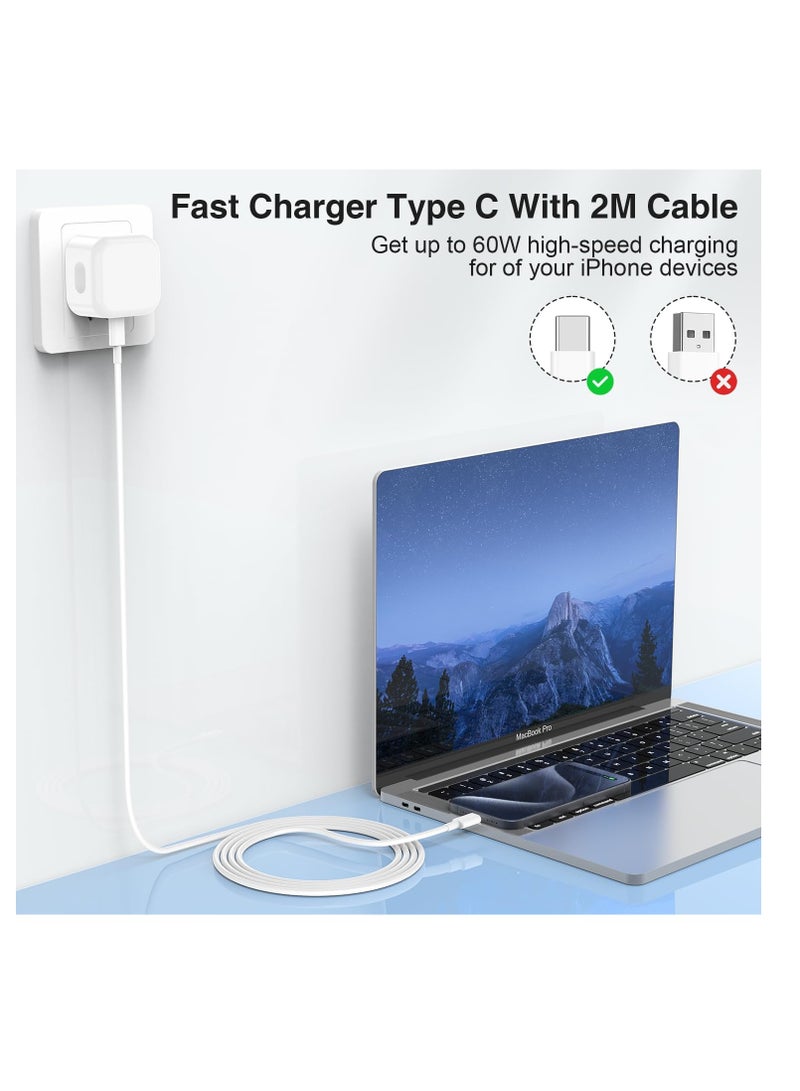 iPhone 16/15 Charger, 20W PD USB C Charger Plug with 6FT Braided USB C Cable for iPhone 16/16 Plus / 16 Pro / 16 Pro Max/iPad Pro12.9/11 / iPad Air/Mac Mini/Pro/Studio  - Image 4