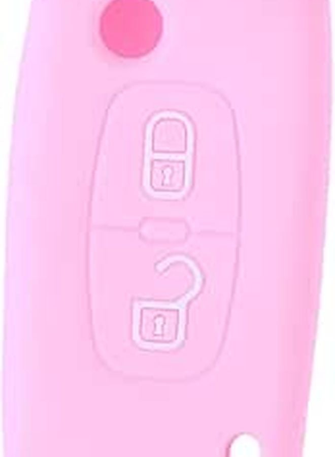 Pink Silicone Key Case Cover Food Grade Eco Friendly Easy Clean Scratch Protection - Image 1