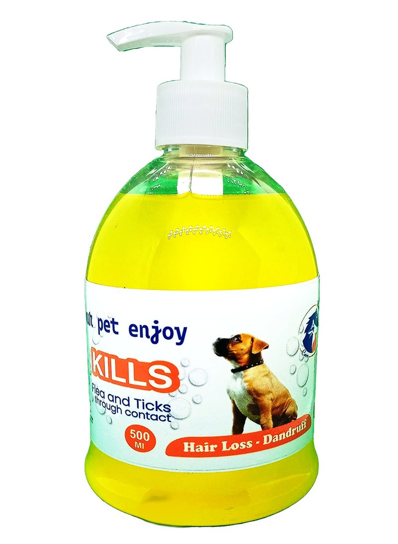 هيرا شامبو للقطط والكلاب برائحة الخوخ – مضاد للقراد والبراغيث والعث – 500 مل