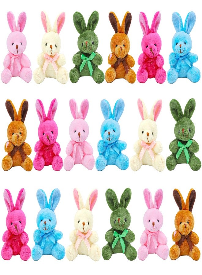 Elcoho 18 Pack Easter Plush Bunnies Stuffed Bunny Plush Toys Easter Baskets Filler Stuffers Easter Gift Plush Bunny Animals - Image 1