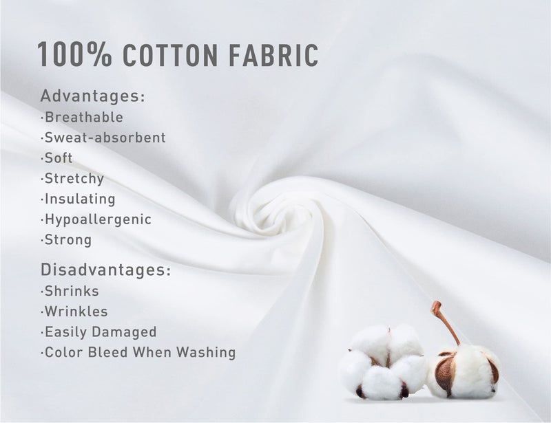 Sunflower Body Pillowcase 100% Cotton Long Pillow Cover/Case Envelope Closure 1 Pack, 21×54 inches White, Soft and Breathable - Image 2