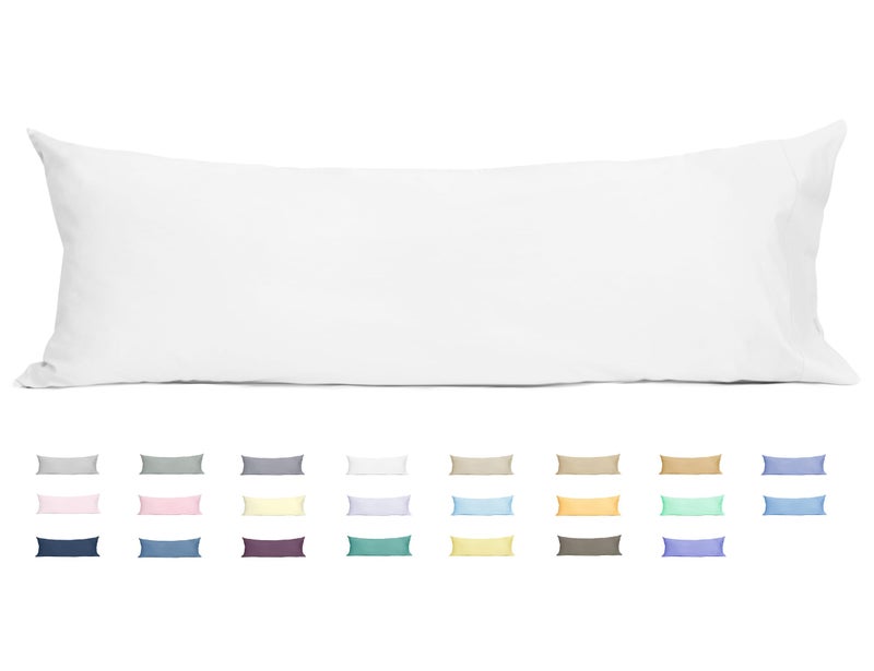 Sunflower Body Pillowcase 100% Cotton Long Pillow Cover/Case Envelope Closure 1 Pack, 21×54 inches White, Soft and Breathable - Image 1