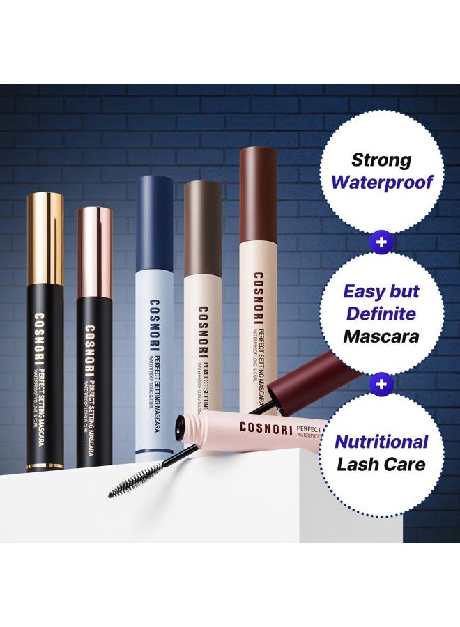 COSNORI Perfect Setting Waterproof Mascara Volume & Curl - Volumizing Mascara Black – Thicker, Voluminous Eyelashes – Waterproof, Smudge Proof, Clump Free – Irritation Free Tested, 0.24 fl.oz. - Image 2