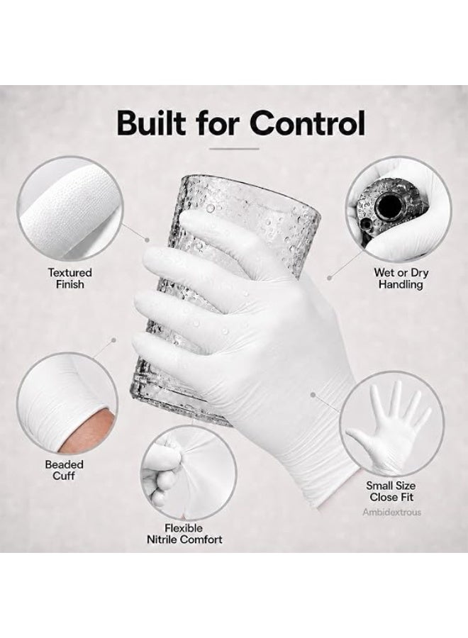 general Disposable Nitrile Exam Gloves, 3-mil, Large, Box of 100, White Nitrile Gloves Disposable Latex Free for Medical, Cleaning, Cooking & Esthetician, Food-Safe, Powder-Free, Non-Sterile,M - Image 2