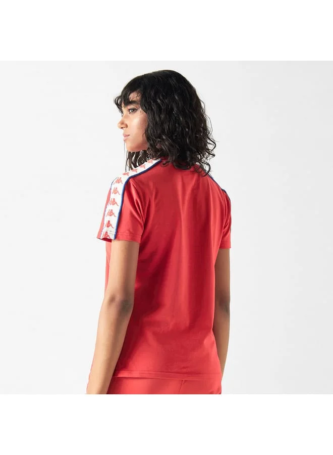 Kappa Kappa Logo Print Crew Neck T-shirt with Short Sleeves