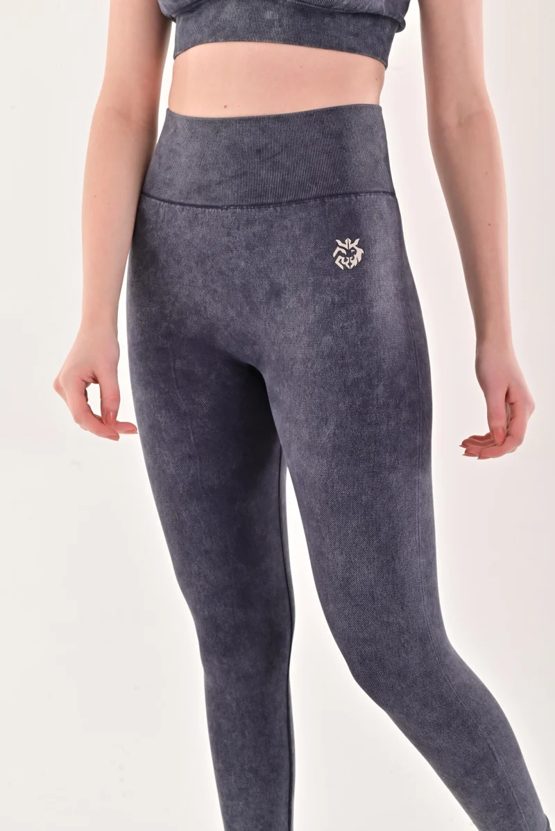 Esso5  Stonewash High Rise Leggings for Women | Best Price UAE
