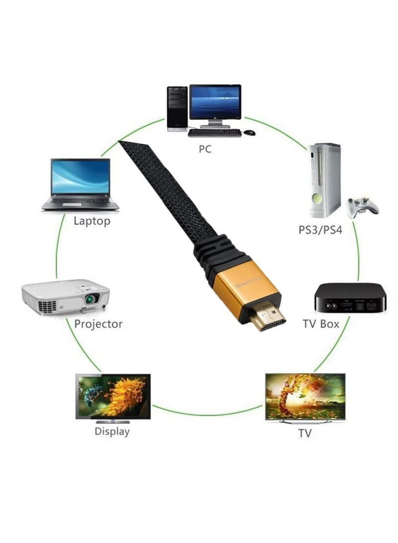 هينغ كابل مضفر من 4K HD إلى HDMI عالي السرعة فائق الدقة بطول 1.5 متر كابل V1.4 HDMI مطلي بالذهب عيار 24 - Image 4