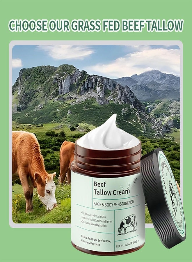 Anifer Organic Grass-Fed Tallow (Beef Tallow & Honey Cream (120g/4.2oz | Whipped Lightweight Texture for Face & Body | Deep Hydration, Non-Comedogenic Formula - Image 4