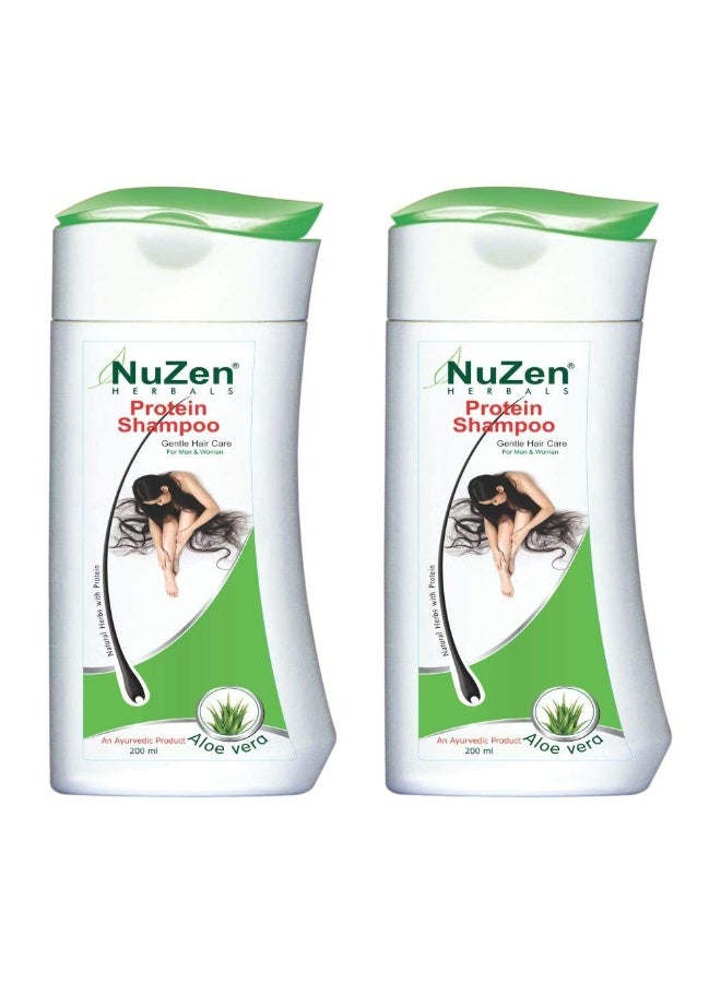 Nuzen Herbals Protein Shampoo | Protein Shampoo Enriched With Aloe Vera, Amla, Bhringraj and Soya | 200ml | 2Pack - Image 1