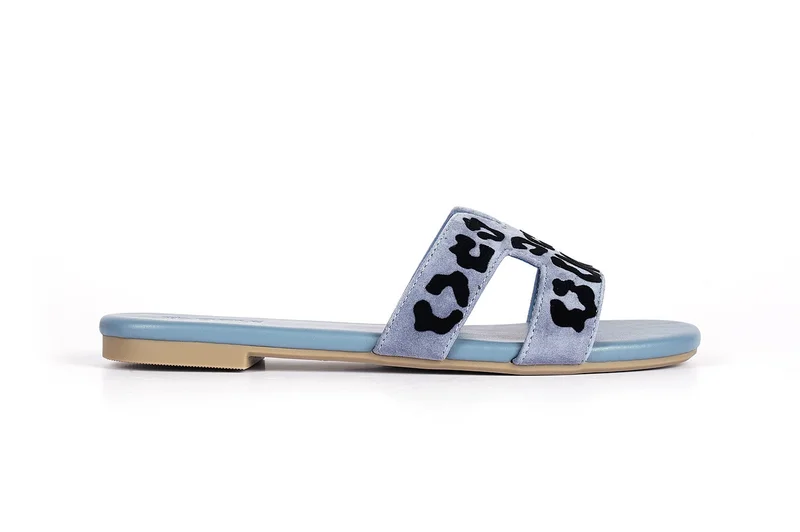 Ladies  flat slide Sandals printed