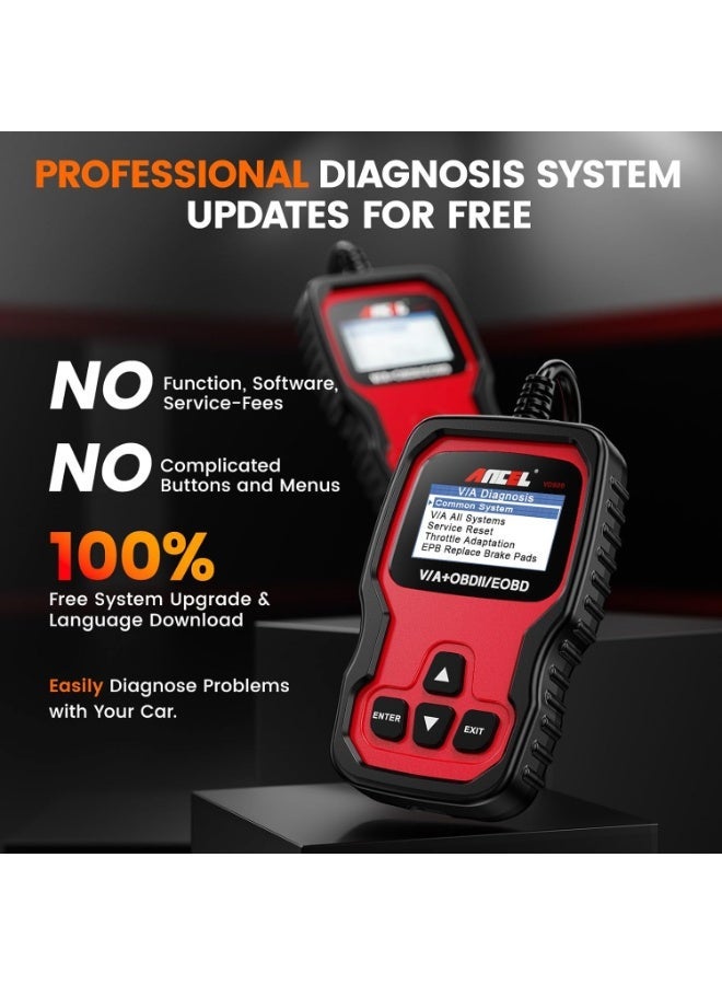 Ancel VD500 OBD II Diagnostic Scanner for Volkswagen VW Audi Skoda Seat Diagnosis Check Engine Light EPB ABS SRS Code Reader Oil Throttle Position Adaption Brake Pad Reset Tool - Image 4