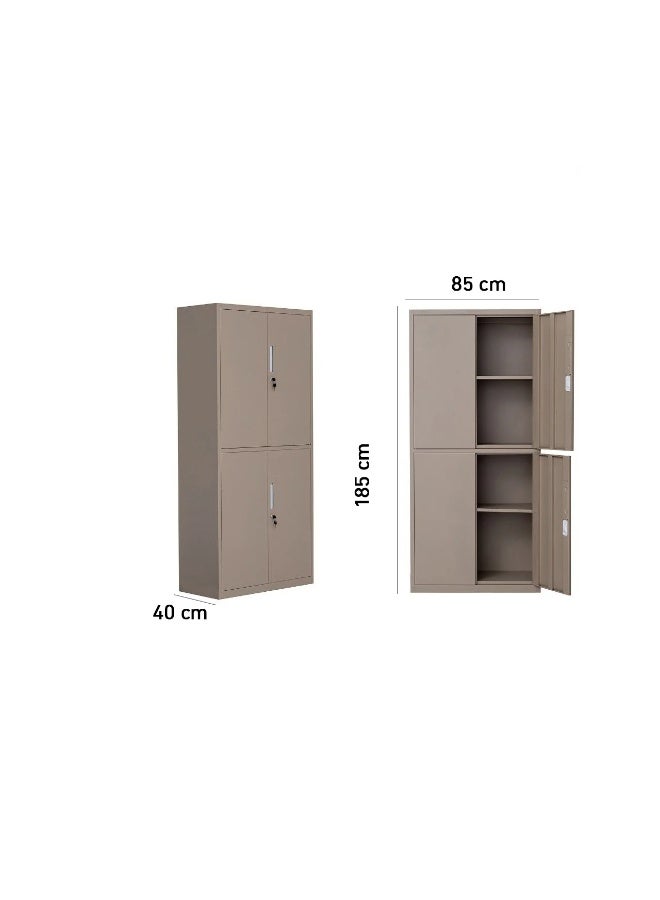 بيتي دولاب مكتب 4 ارفف حديد - بيج - Image 3