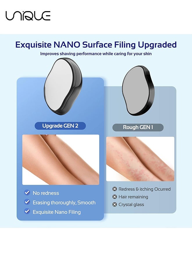Unique Crystal Hair Remover - Crystal Hair Eraser for Women and Men - Reusable Crystal Hair Remover Magic Painless Exfoliation Hair Removal Tool - Magic Hair Eraser for Back Arms Legs (Black) - Image 3