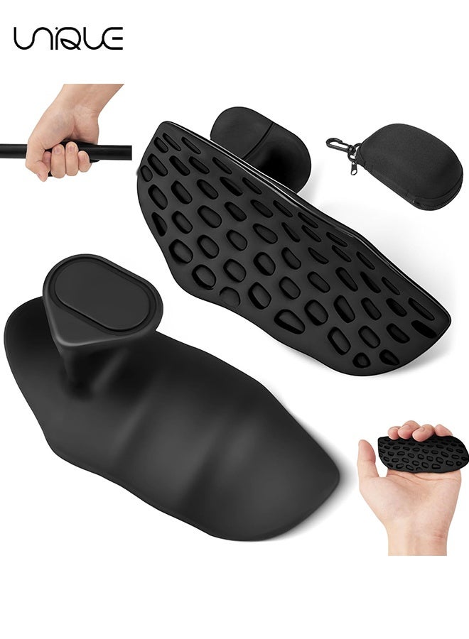 Unique 2 Pcs Weight Lifting Grips Pads - Rubber Ergonomics Anti-Slip Workout Grips - for Gym Training and Exercise Weight Lifting Dumbbell Deadlift Bar Pad Pull Up - Black  - Image 1