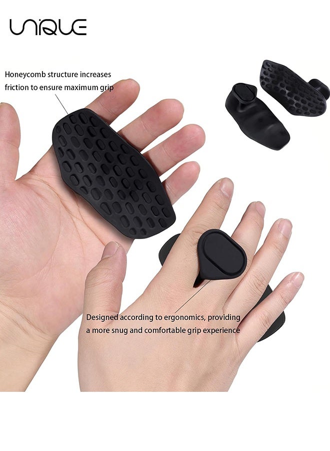 Unique 2 Pcs Weight Lifting Grips Pads - Rubber Ergonomics Anti-Slip Workout Grips - for Gym Training and Exercise Weight Lifting Dumbbell Deadlift Bar Pad Pull Up - Black  - Image 4
