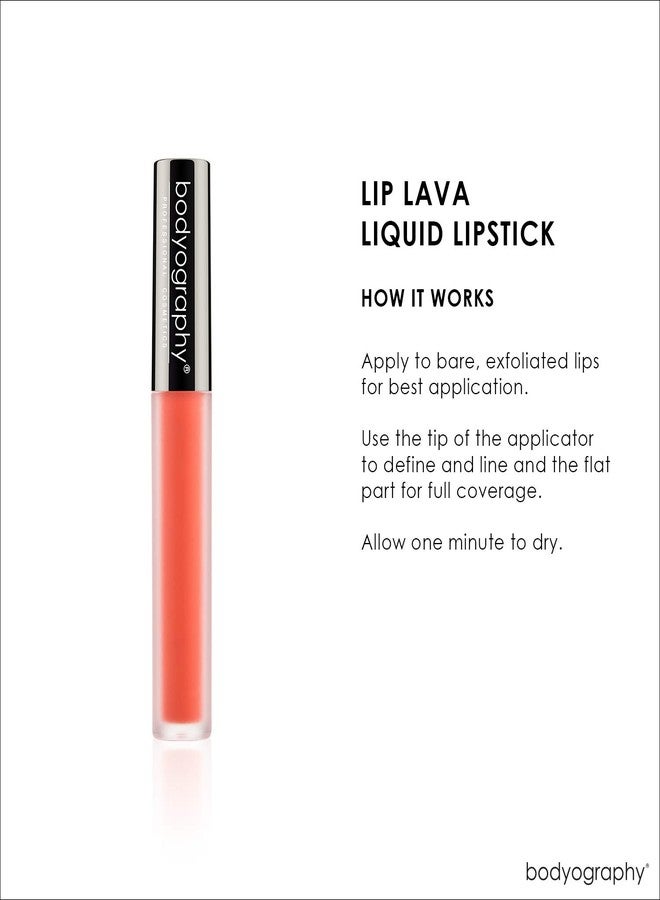 Bodyography Matte Lip Lava Liquid Lipstick (Thrill Seeker): Bright Orange Matte Salon Makeup Long-Wearing Lipstick with Soft Opaque Finish | Vegan, Gluten-Free, Cruelty-Free, Paraben-Free - Image 4