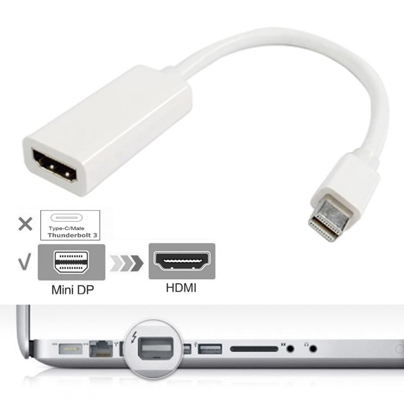 FENTICO Thunderbolt Mini DisplayPort DP to HDMI Adapter Audio Video HDTV Cable Converter for Apple MacBook Pro, MacBook Air, iMac, Mac mini, Microsoft Surface Pro etc Branded - Image 2