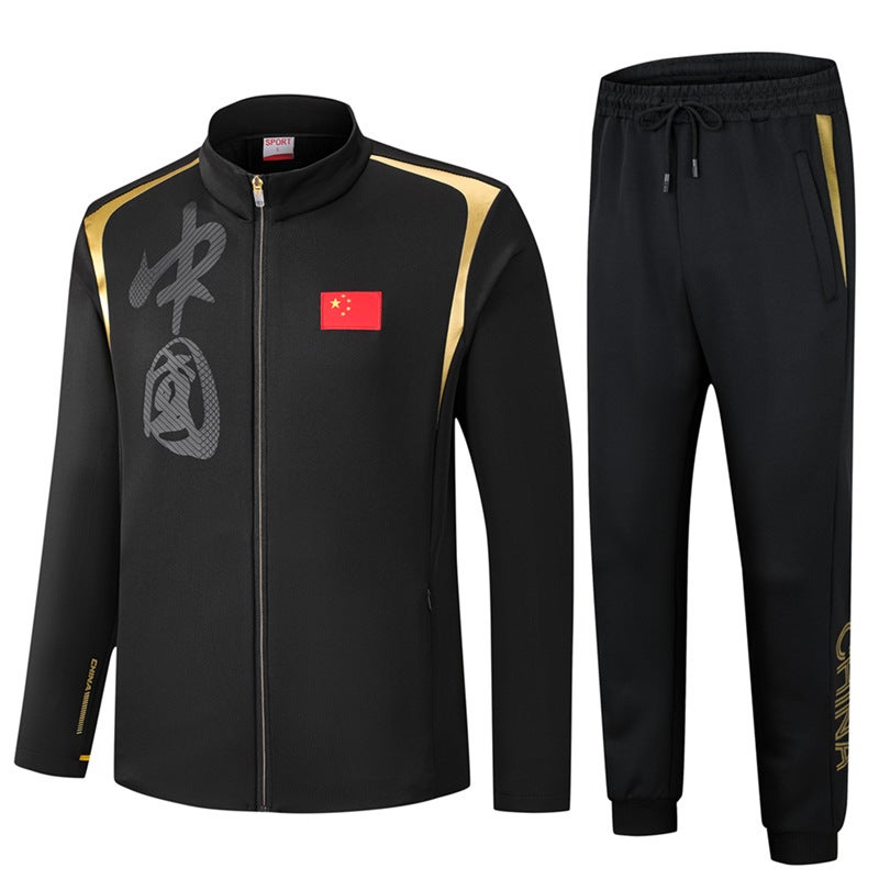 Chinese Coat Sportswear Suit Class Clothes Cardigan Sweater Sports Three Bars Casual Men'S Pants - Image 4