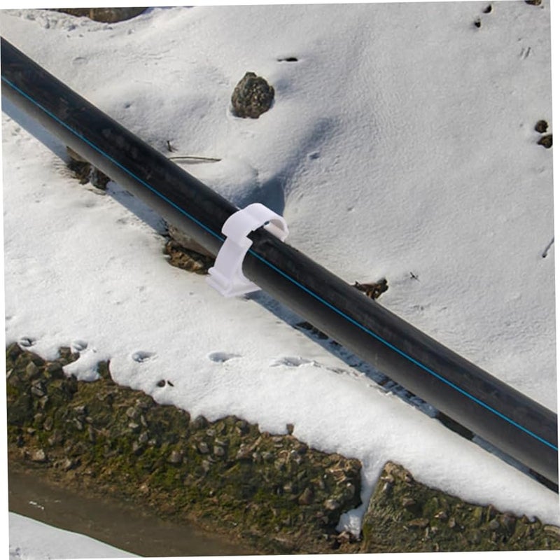 10 قطعة من مشابك الأنابيب البلاستيكية البيضاء للخراطيم والكابلات والأنابيب سهلة التركيب متينة مقاومة للتآكل - Image 5