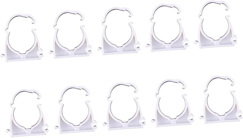 10 قطعة من مشابك الأنابيب البلاستيكية البيضاء للخراطيم والكابلات والأنابيب سهلة التركيب متينة مقاومة للتآكل - Image 2