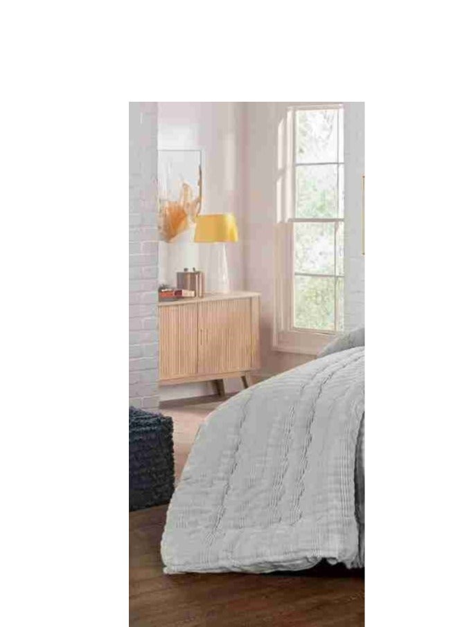 شي ديو ديو مفرش نفرين شتوي منقوش من المخمل الناعم والفرو الفخم لمنحك الدفئ ويضيف الجمال والاناقة الى غرفتك مقاس220*240سم - Image 2