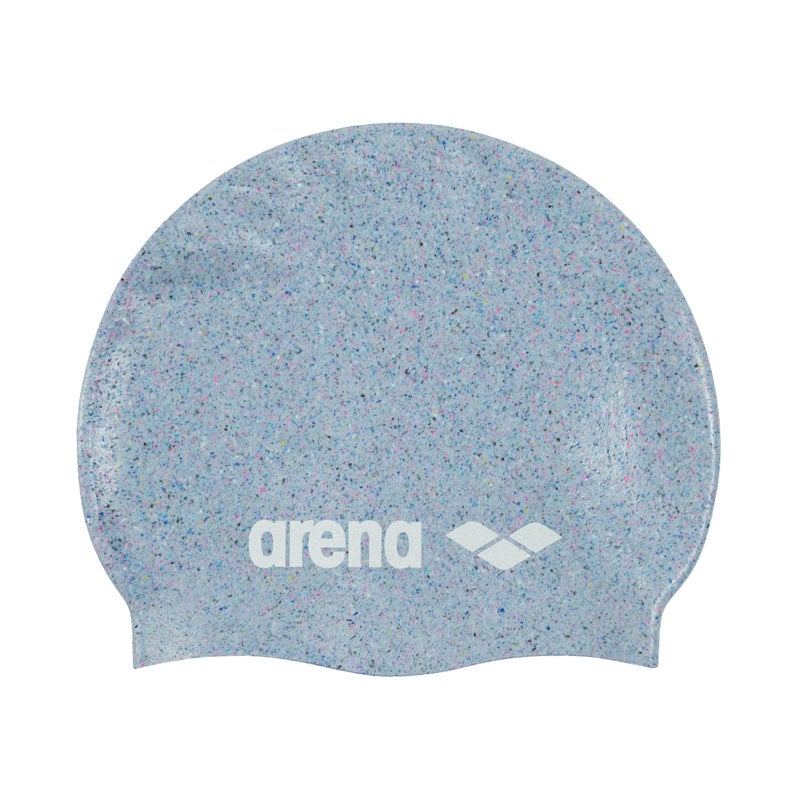 Arena Classic Unisex Recycled Silicone Swim Cap for Women and Men, Intensive Training and Racing Comfortable Long Hair Swimming Hat, Gray/Multi - Image 1