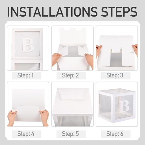 Pop The Party Transparent BABY Boxes for Baby Shower Decorations – 4 Pack White Display Blocks for Balloons, Backdrop, Birthday Party & Welcome Baby Décor - Image 4