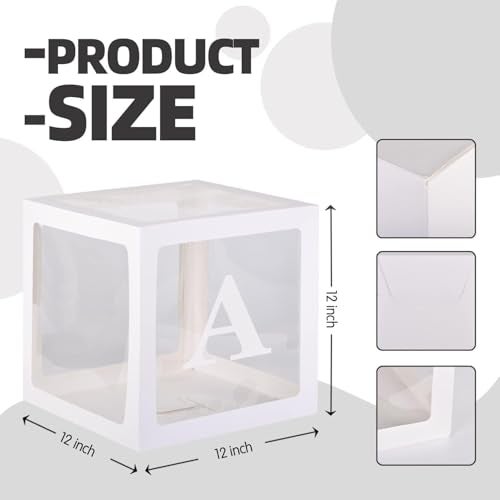 Pop The Party Transparent BABY Boxes for Baby Shower Decorations – 4 Pack White Display Blocks for Balloons, Backdrop, Birthday Party & Welcome Baby Décor - Image 3
