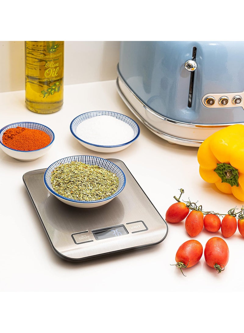 Digital Kitchen Scale with Stainless Steel Platform for Electronic Cooking, LCD Backlit Display, Multifunction for Home and Office Use, 10kg 1g Stainless - Image 2
