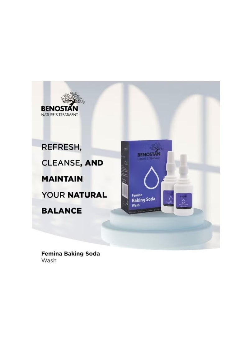 Benostan Baking Soda Wash 2 x 150ml | Gentle Intimate Cleansing Wash | Helps Maintain Freshness & Comfort | pH Balanced Feminine Hygiene Care - Image 2