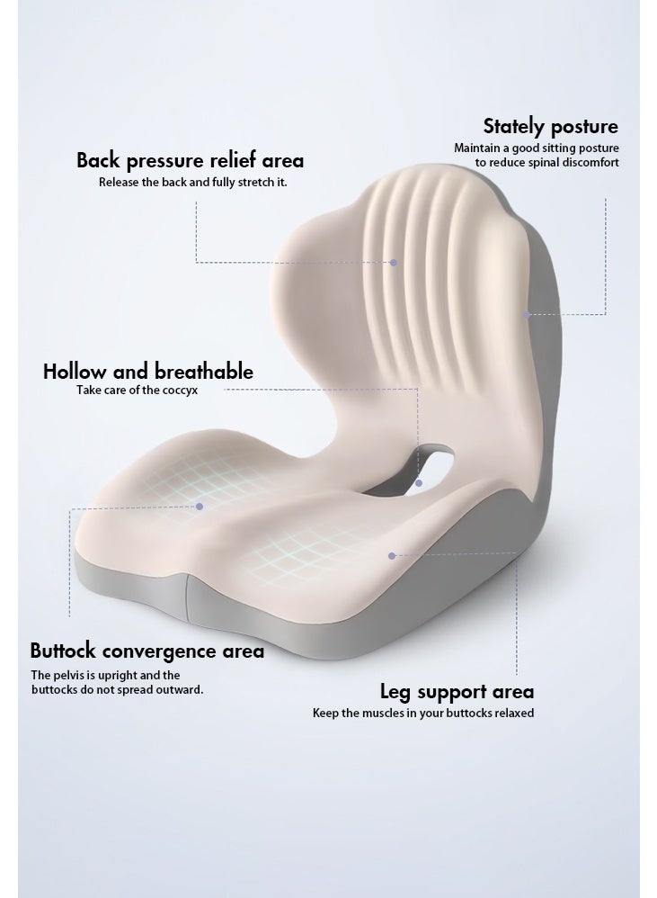 0TO1 TECH Memory Foam Lumbar Support Seat Cushion Set Ergonomic Non-Slip Orthopedic Lower Back Pillow with Breathable Washable Cover for Tailbone Pain Sciatica Relief Office and Home Use - Image 4