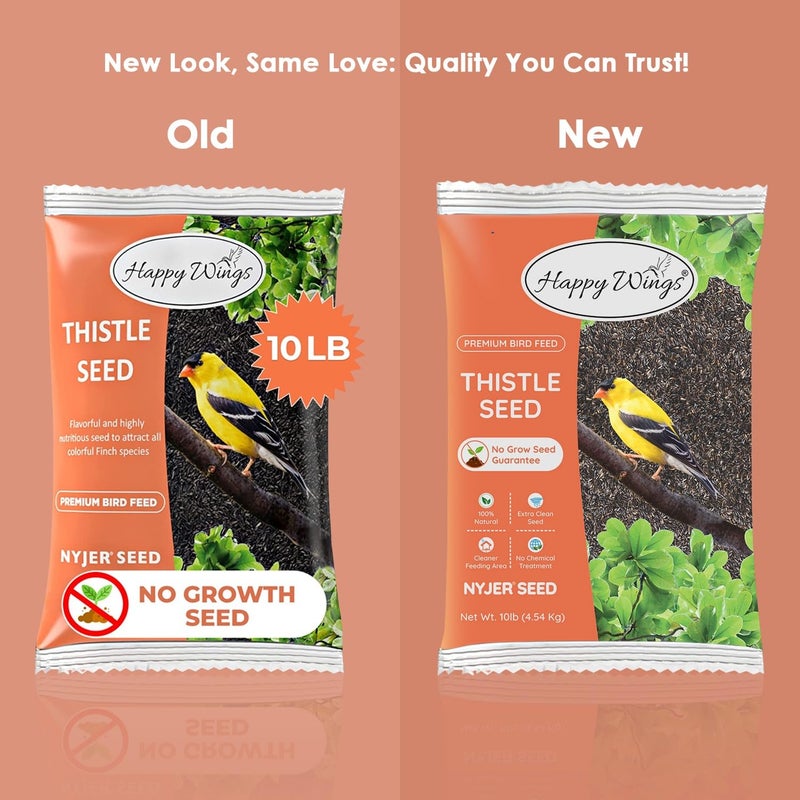 Happy Wings Nyjer/Thistle Seeds Wild Bird Food - 10 Pounds I No Grow Seed I Bird Seed for Wild Birds - Image 2