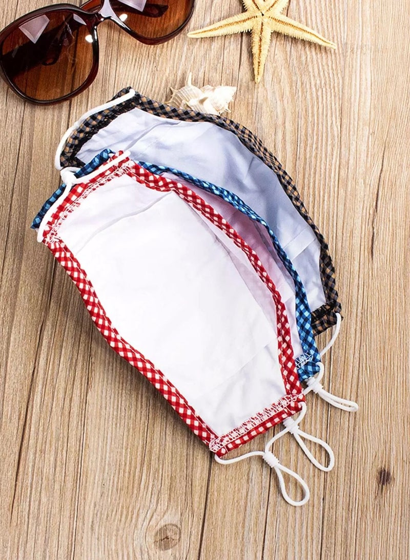 1pc Gingham Pattern Face Covering  - Image 4