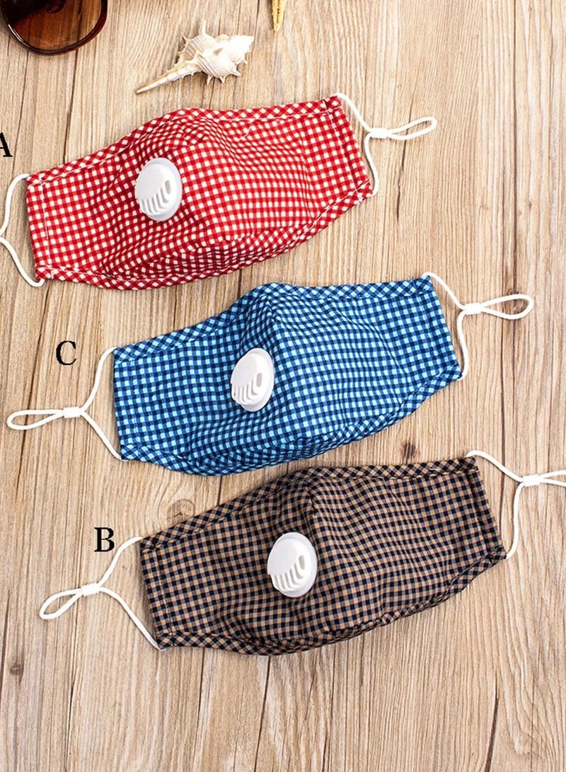 1pc Gingham Pattern Face Covering  - Image 1