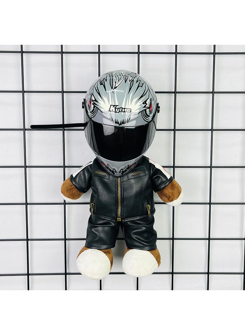 Y&D Mini Style Full Face Plush Toy Helmet Motorcycle Lover’s Small Racing Crash Helmet Souvenir Ornament Desk Decorator Motorsport Fans Gift 30cm  - Image 1
