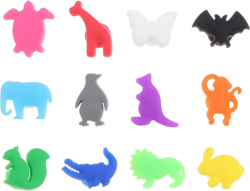 12PCS Silicone Wine Glass Marker Animals Design Drink Charms Label Mark Glass Identification for Banquet Party - Image 1